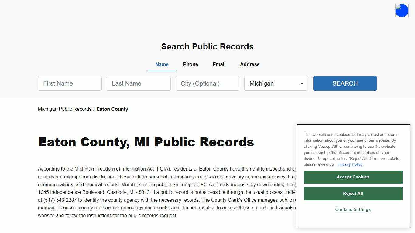Eaton County, MI Public Court, Arrest and Inmate Records - ThePublicIndex